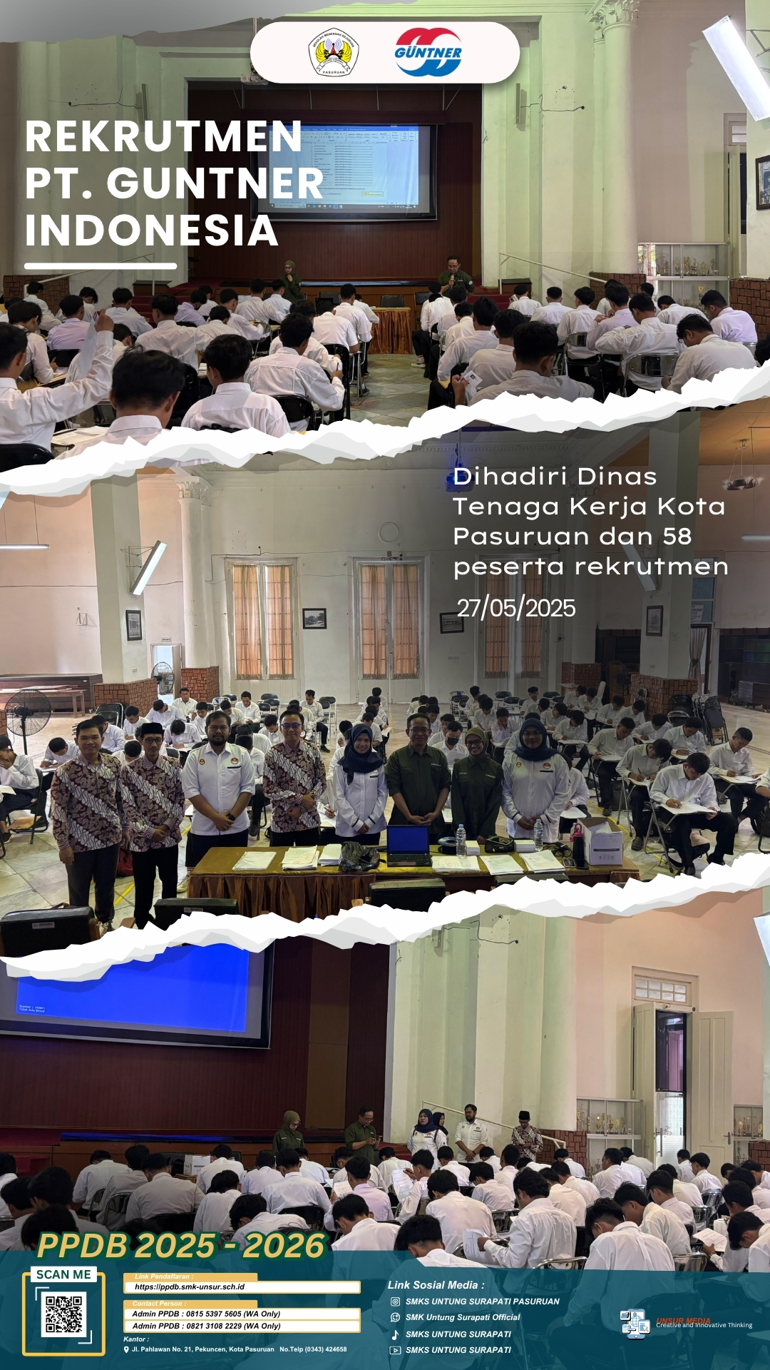 Rekrutmen Internasional : PT. Guntner Indonesia digelar di SMK Untung Surapati