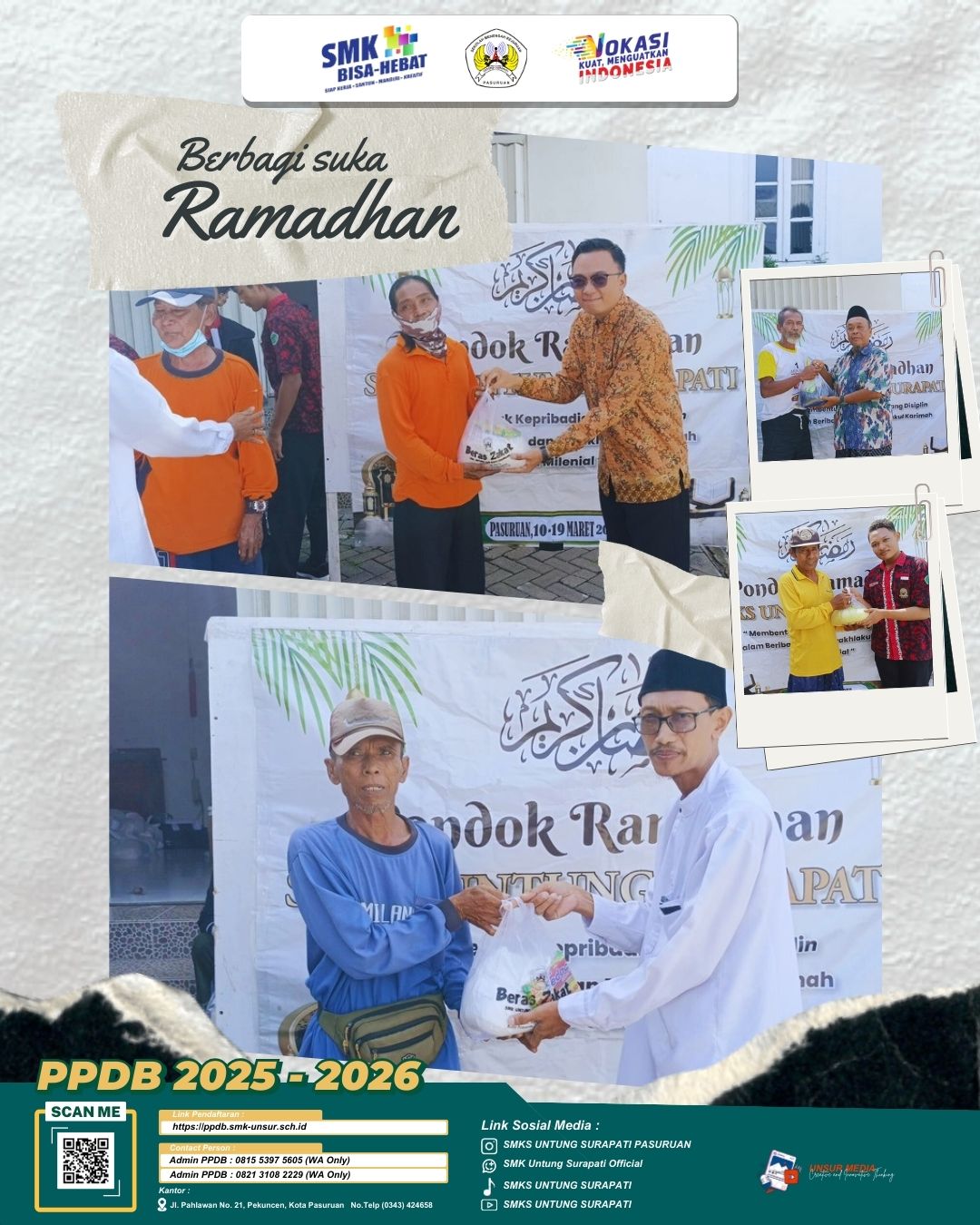 Berbagi Zakat Fitrah: SMK Untung Surapati Peduli Sesama